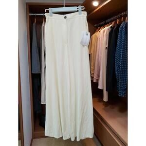 Forte_Forte Wide Leg Button Closure Pants in Ivory Size: 0 - NWT